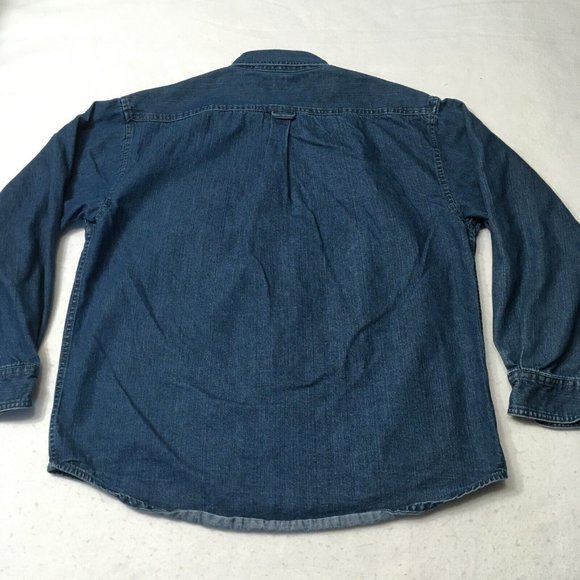 George & Martha Denim Button Down Shirt Mens XL Long Sleeve Heavyweight Pockets - Picture 7 of 8